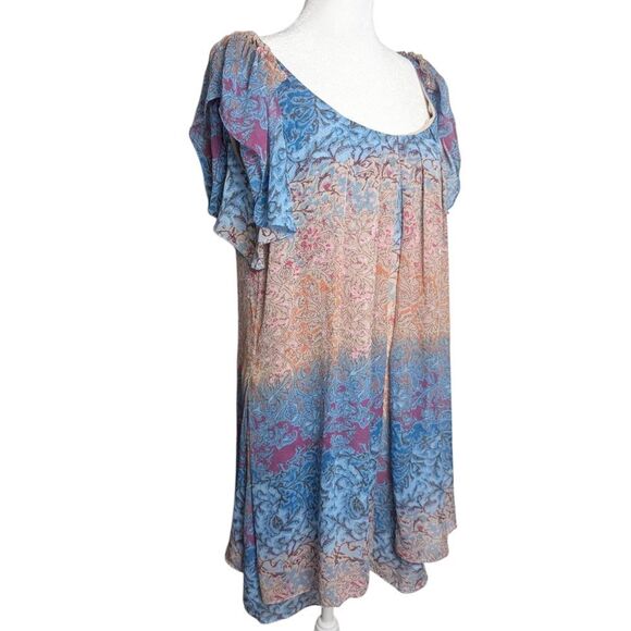 DVF Diane Von Furstenberg Silk Multi Floral Ombre Flutter Sleeve Mini Dress 6 - Picture 3 of 9